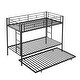 preview thumbnail 22 of 22, Twin over Twin Metal Bunk Bed with Trundle and Two Ladders, Easy Assembly