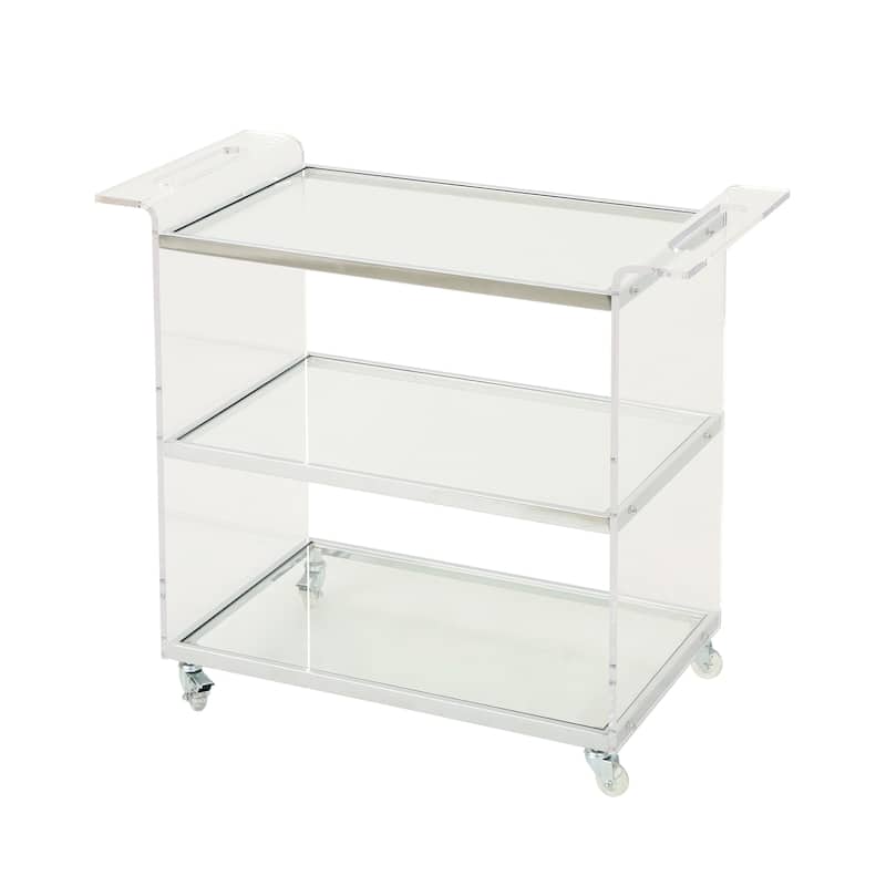 Yves Bar Trolley with Glass Shelves by Christopher Knight Home