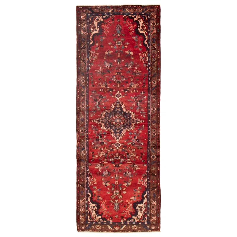 ECARPETGALLERY Hand-knotted Andelz Red Wool Rug - 3'10 x 9'8 - Red - 3'10 x 9'8