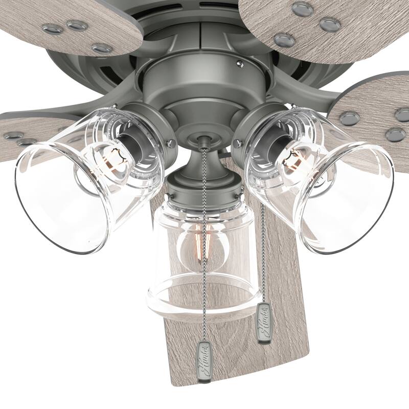 Hunter 52" Shady Grove Ceiling Fan with LED Light Kit/ Pull Chain, Standard or Flush Mount - Casual, Transitional