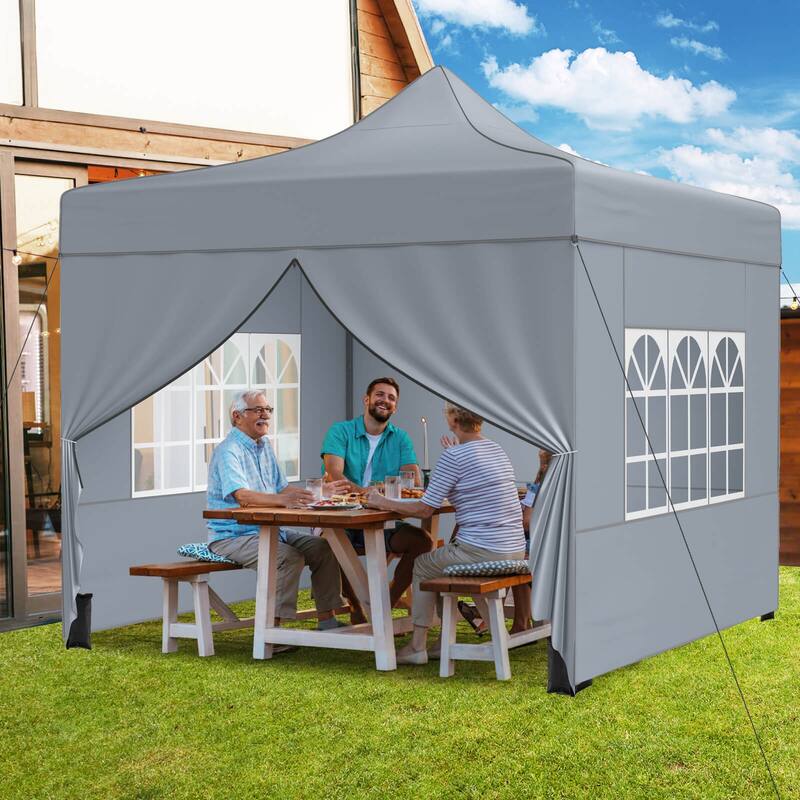 Costway 10 x 10 FT Pop up Canopy Tent with 4 Removable Sidewalls,