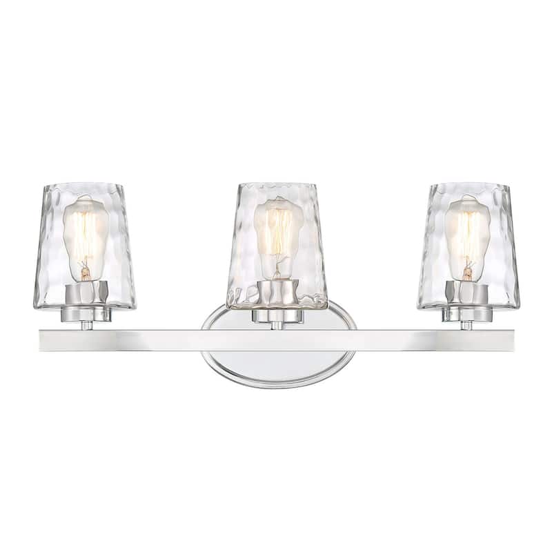 Acroma Modern Bathroom Vanity Light Art Glass Wall Sconce - 3-light/Chrom