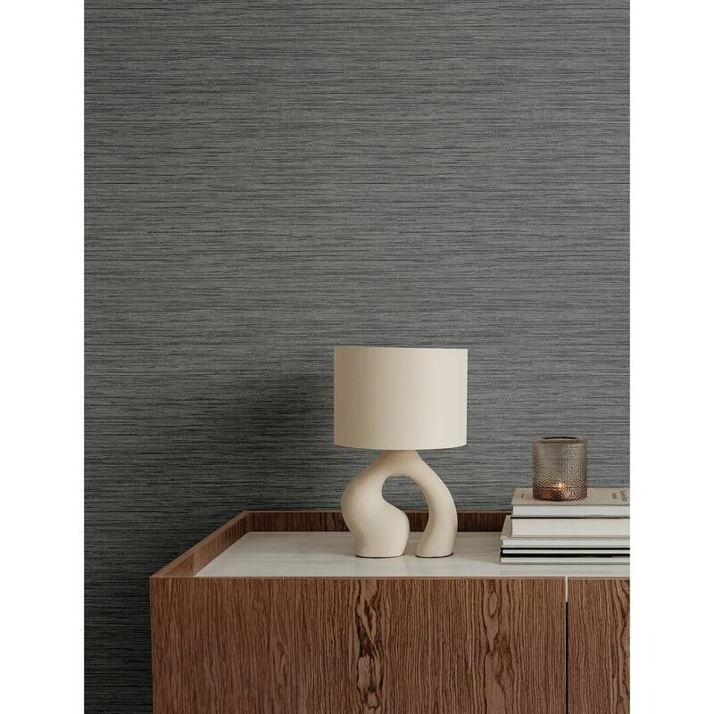 A-Street Prints Sheehan Stone Faux Grasscloth Wallpaper
