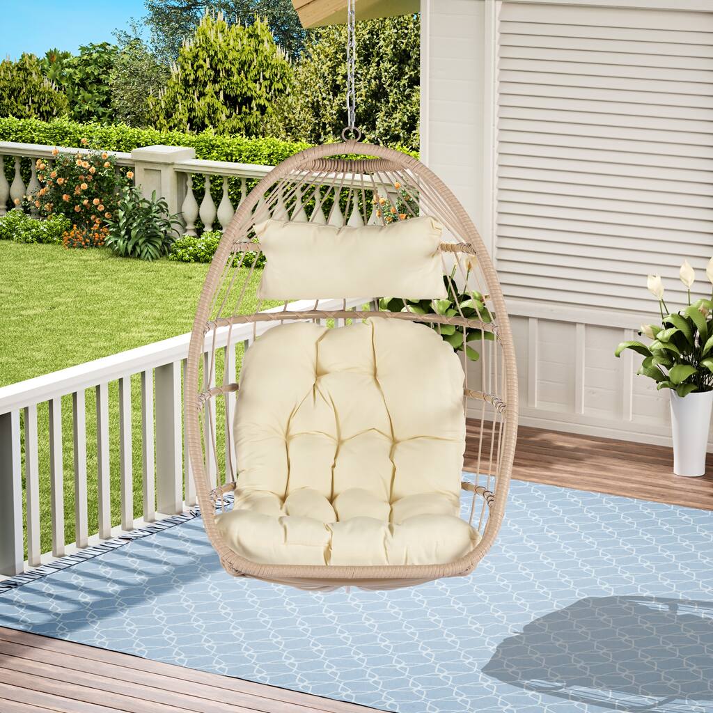 Outdoor Garden Rattan Egg Swing Chair Hanging Chair
