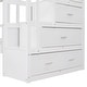 preview thumbnail 12 of 38, Full Over Twin & Twin Bunk Bed wGuardrails Wood Triple Bunk Bed, Low Platform Bed wBedend Drawer Space-saving Symmetrical Bed