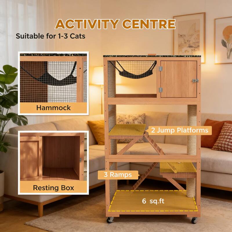 Wooden Outdoor Cat Enclosure House,Pet House