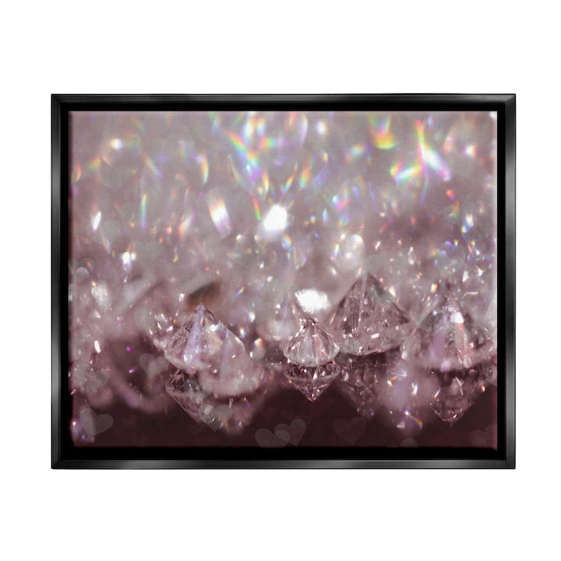 Stupell Dazzling Bling Gems Luxury Fashion Glam Jewels Floater Frame, Design by Daphne Polselli - 31 x 25 - Black
