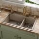 preview thumbnail 3 of 81, Karran Drop-In Quartz 33 in. 1-Hole 60/40 Double Bowl Kitchen Sink Kit