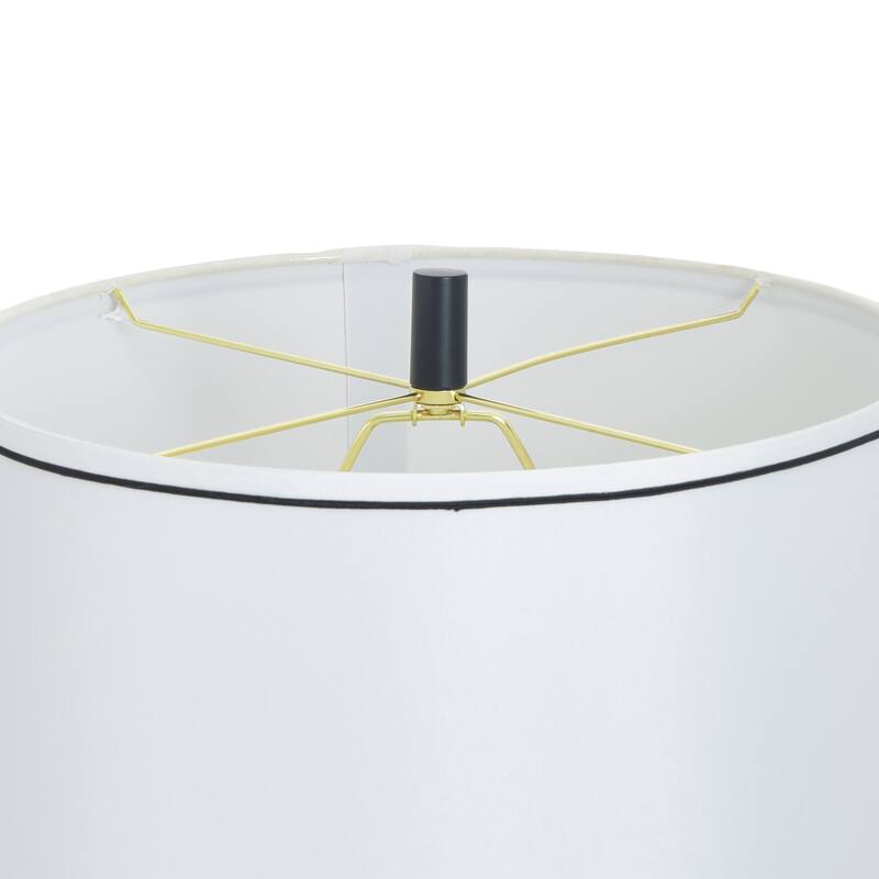 StyleCraft Steel Table Lamp with Nightlight - Breny - White Shade