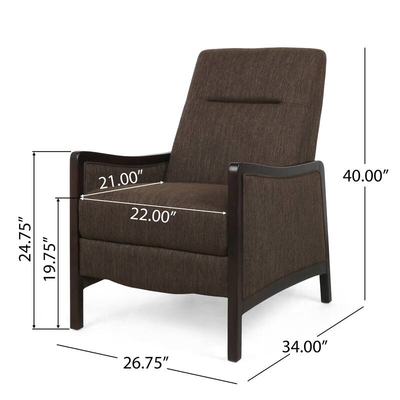Veatch Contemporary Upholstered Pushback Recliner by Christopher Knight Home