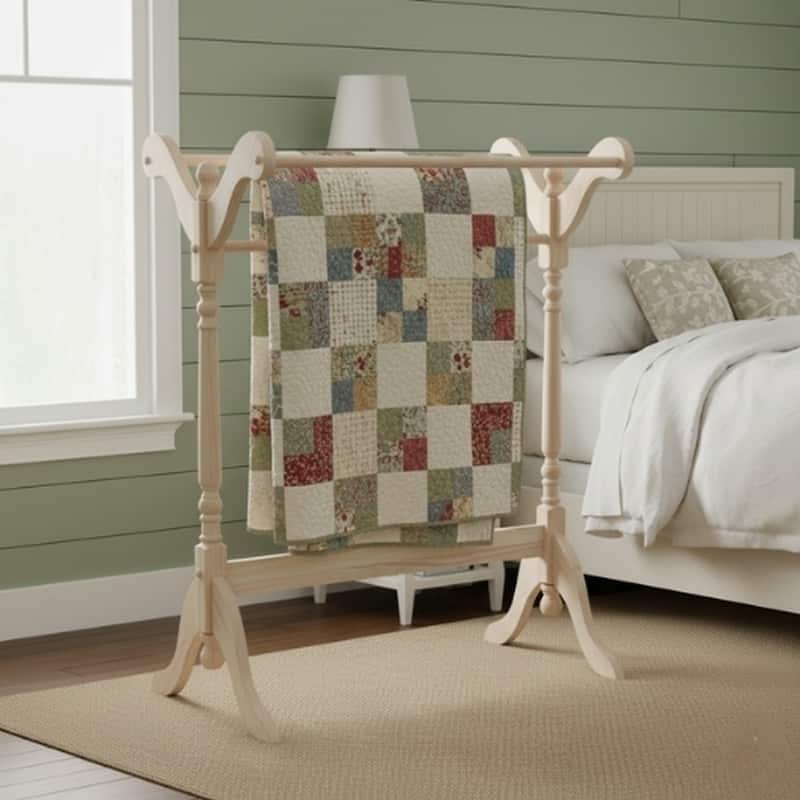 International Concepts Unfinished Parawood Quilt Rack - Unfinished