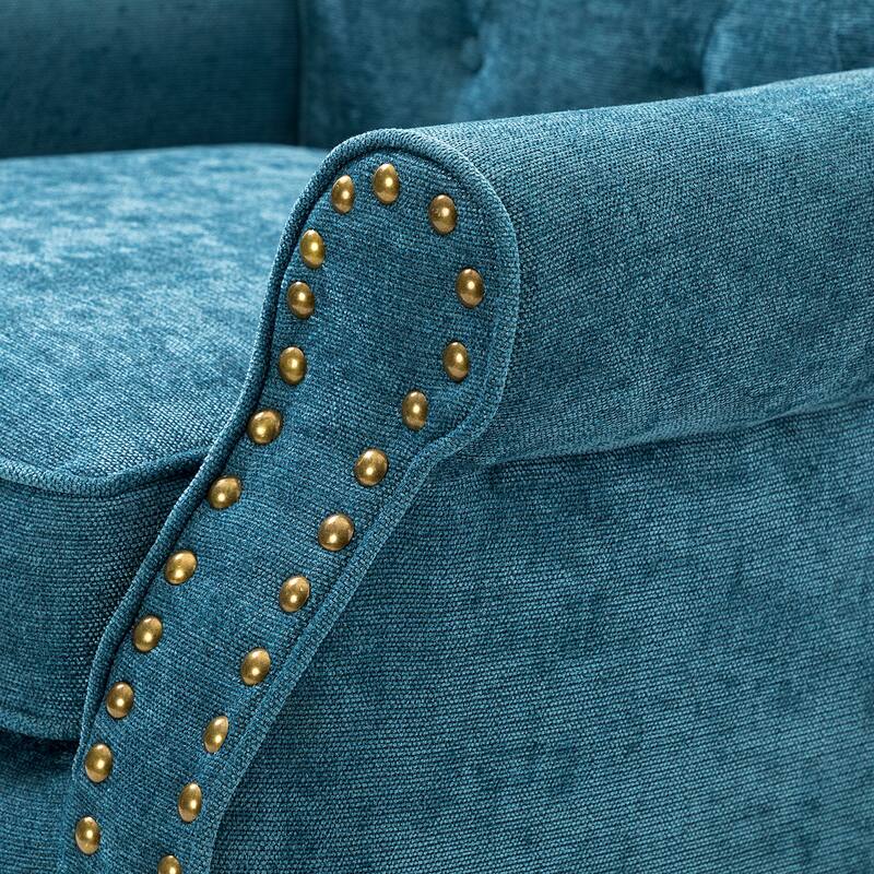 Indiges Comfy Upholstered Accent Armchair with Tufted Back Set of 2 for Bedroom Reading Office