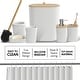 preview thumbnail 3 of 7, Clara Clark Bamboo Bathroom Accessories Set with Shower Curtain Set, Toilet Brush, Trash Can & Soap Dispenser