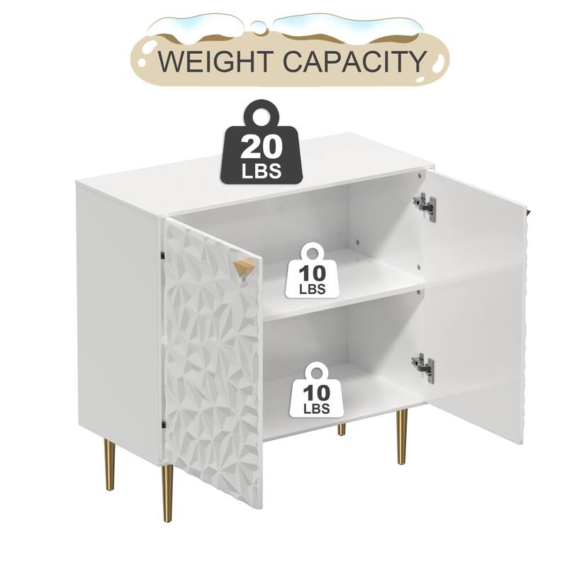 2 Door White Locker Accent Cabinet