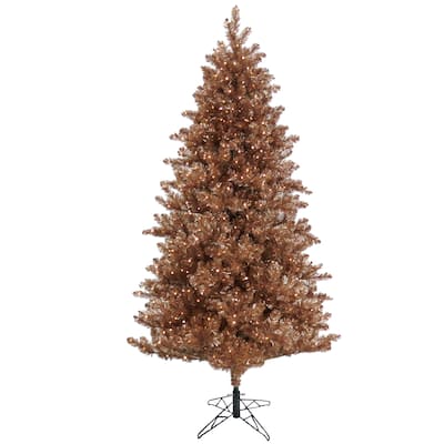 National Tree Company 7.5 ft. Pre-Lit Christmas Rose Gold Metallic Tree - 7.5 Foot