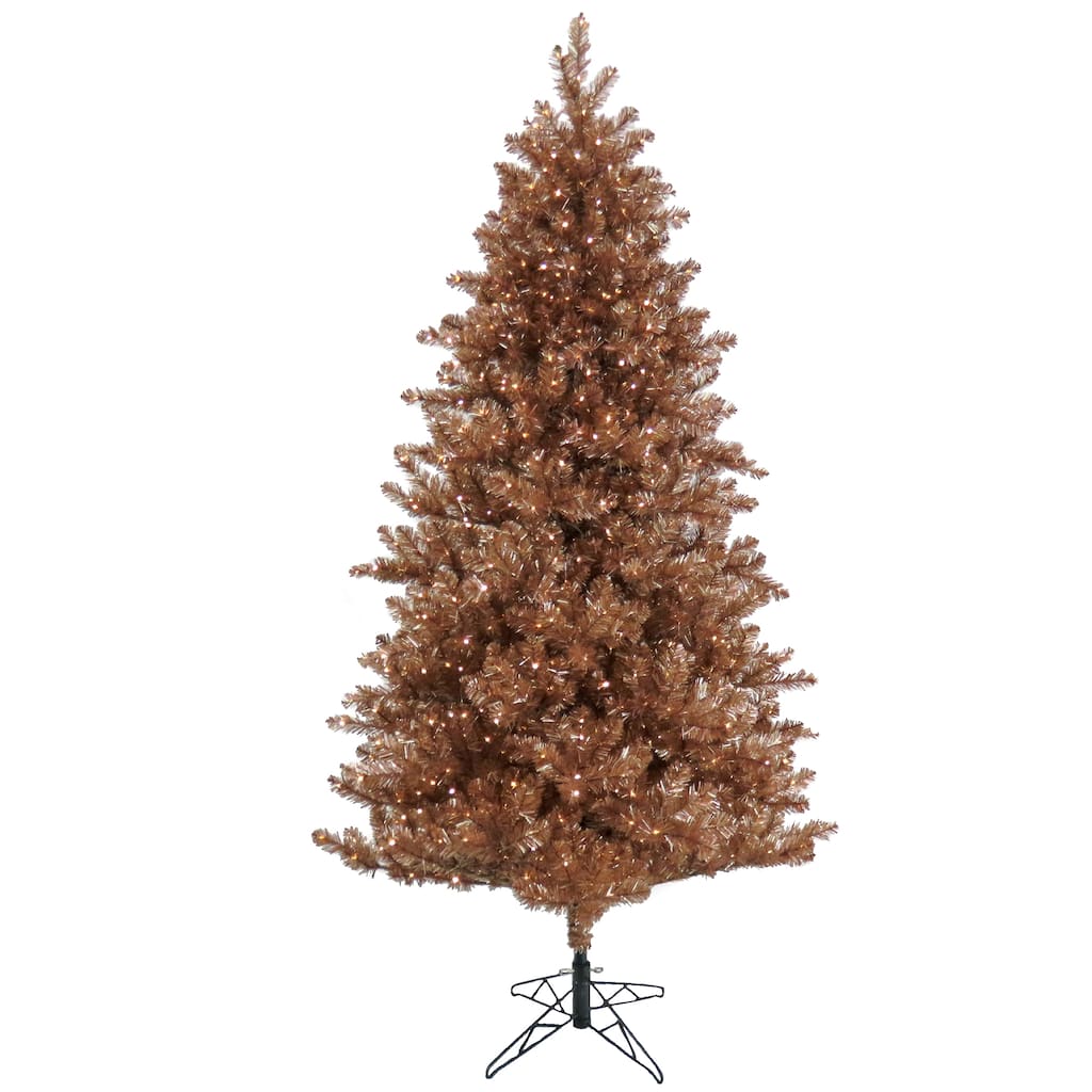 National Tree Company 7.5 ft. Pre-Lit Christmas Rose Gold Metallic Tree - 7.5 Foot