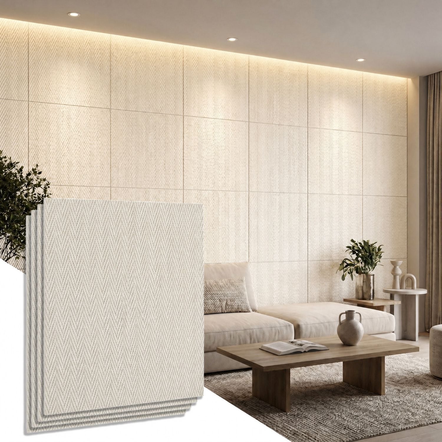 8Pcs Faux Stone Wall Panels 3D Textured Flexible Decorative Tiles