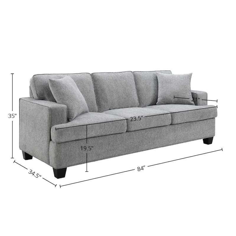 Baldwin 84" Sofa with 2 Pillows, Dalton Graphite