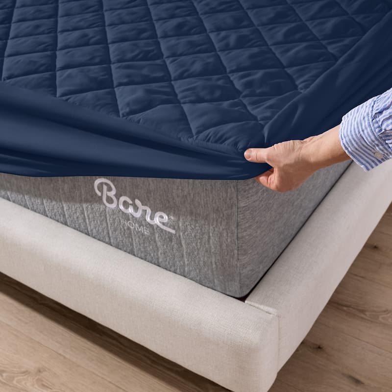 Bare Home Quilted Hypoallergenic Fitted Mattress Pad
