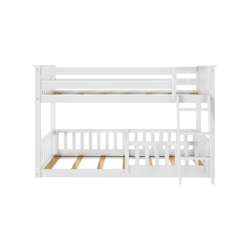 Max and Lily Twin over Twin Low Bunk with Guard Rails
