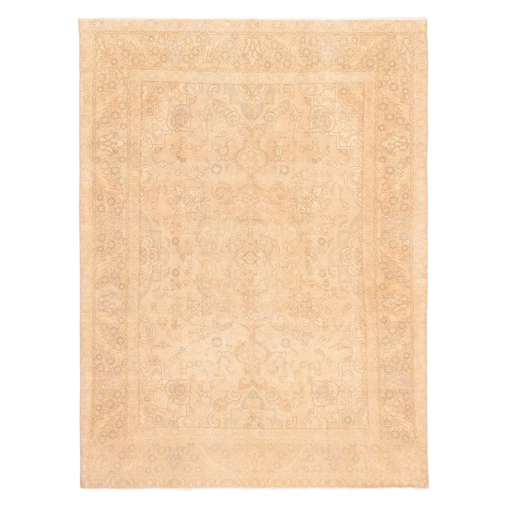 ECARPETGALLERY Hand-knotted Antalya Vintage Tan Wool Rug - 8'0 x 11'0