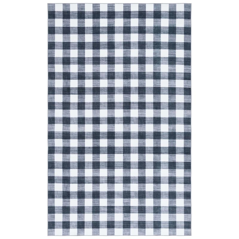 SAFAVIEH Santa Clara Manuela Modern & Contemporary Rug - 6' Square - Ivory/Grey Black