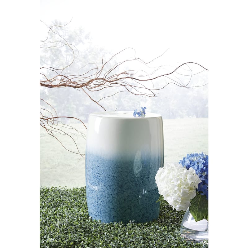 Signature Design by Ashley Ikegrove White/Blue Stool - 13"W x 13"D x 18"H