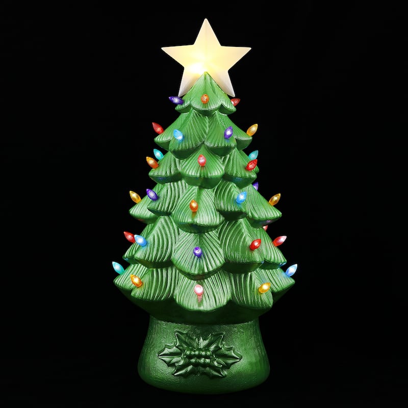 40 in. Blow Mold Nostalgic Round Tree - Metallic