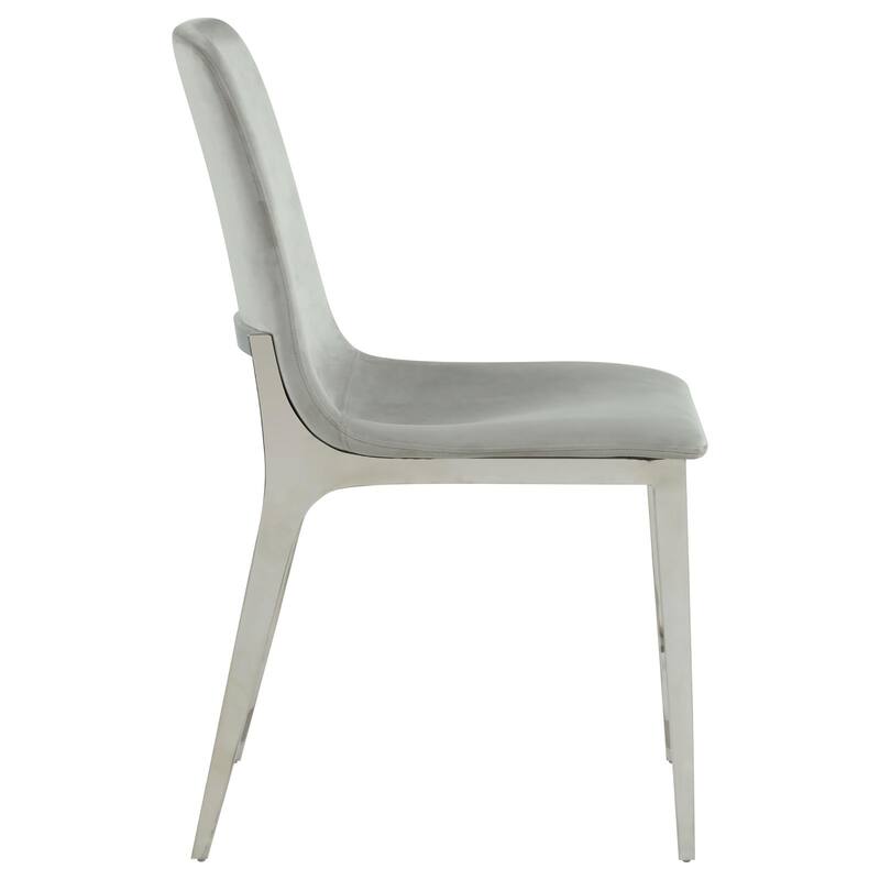 Light Grey and Chrome Side Chairs (Set of 4) - Light Grey