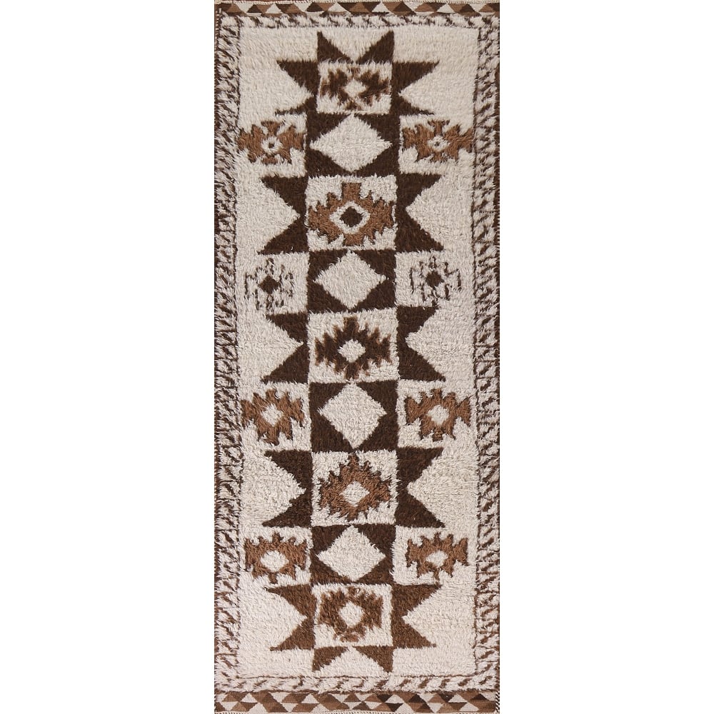 Plush Turkish Anatolian Oriental Runner Rug Hand-knotted Wool Carpet - 3'7"x 10'11"