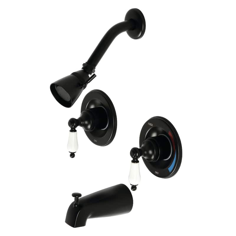 Vintage Tub and Shower Faucet - Matte Black