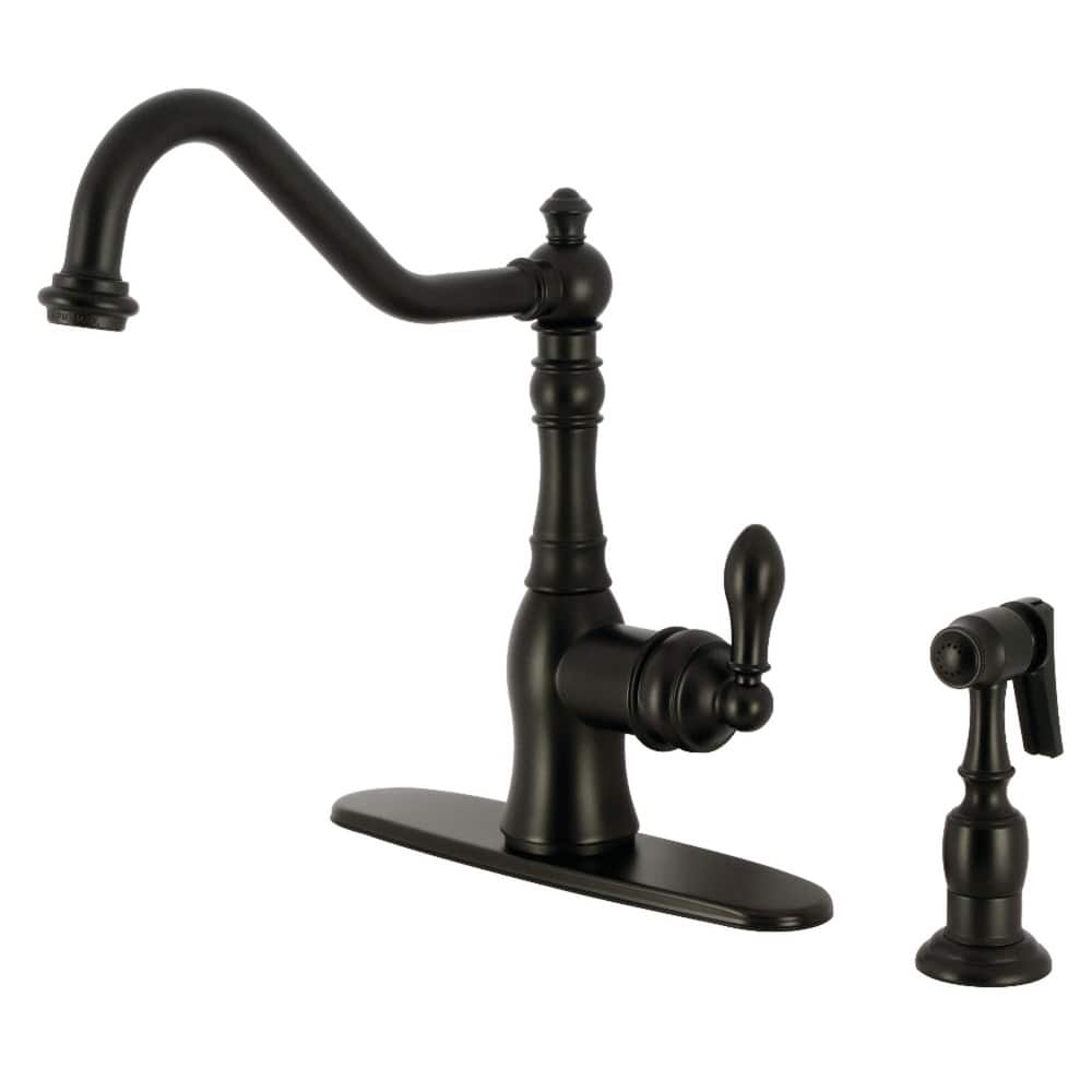 American Classic Single-Handle Kitchen Faucet with Brass Sprayer