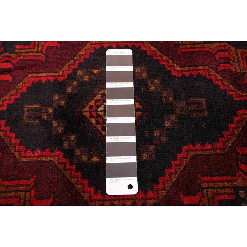 ECARPETGALLERY Hand-knotted Teimani Black, Dark Red Wool Rug - 3'7 x 6'8