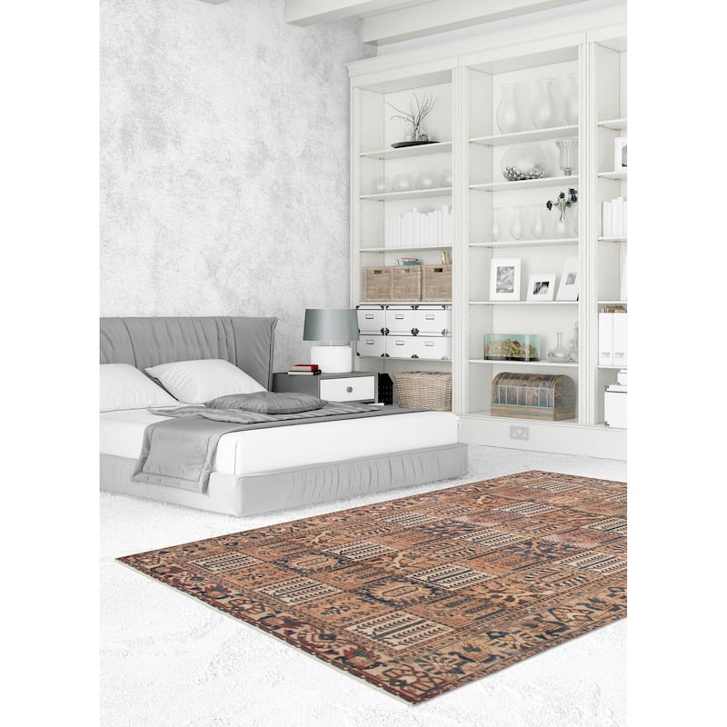 ECARPETGALLERY Hand-knotted Antalya Vintage Brown Wool Rug - 6'6 x 9'9