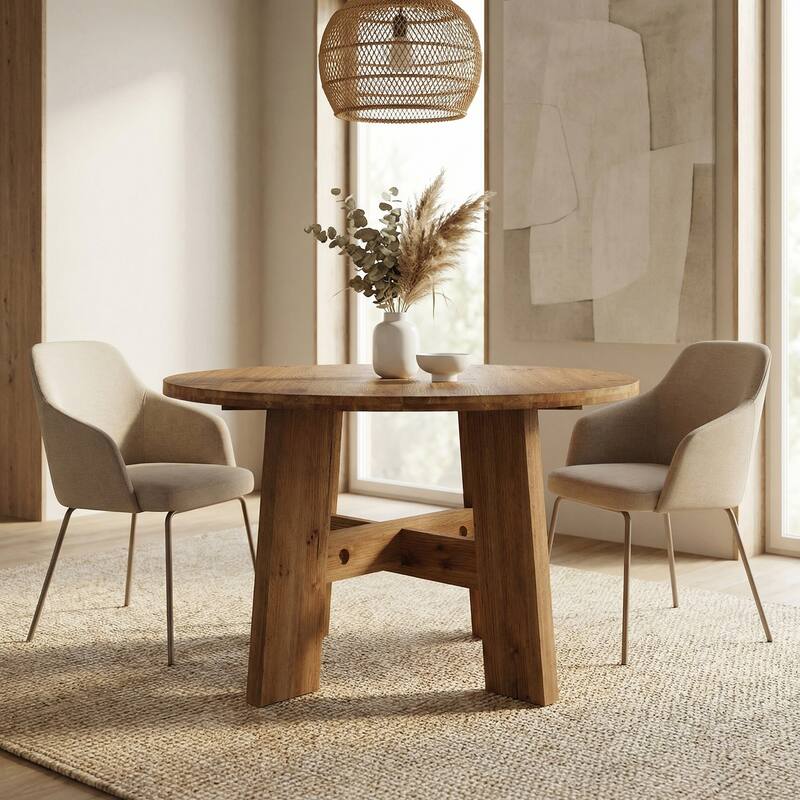 47-Inch Solid Wood Dining Table for 4-6 People