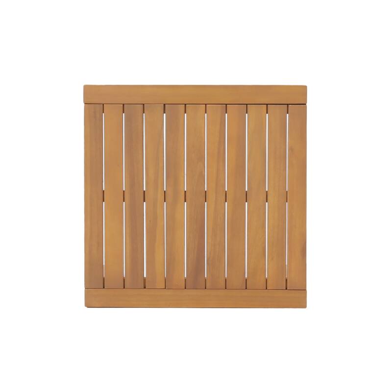Leah Outdoor 3-piece Acacia Wood Chat Set with Cushions by Christopher Knight Home
