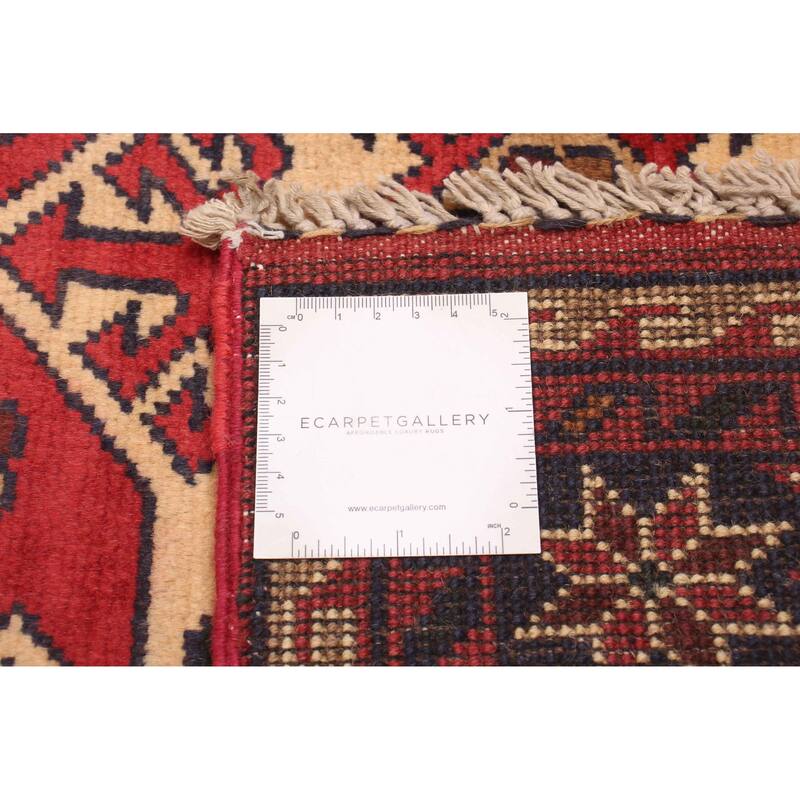 ECARPETGALLERY Hand-knotted Kargahi Red Wool Rug - 2'10 x 9'10