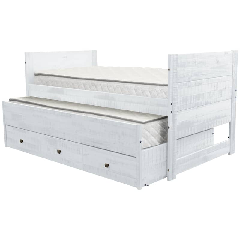 Taylor & Olive Begonia Twin Bed with Twin Trundle & 3 Built in Drawers