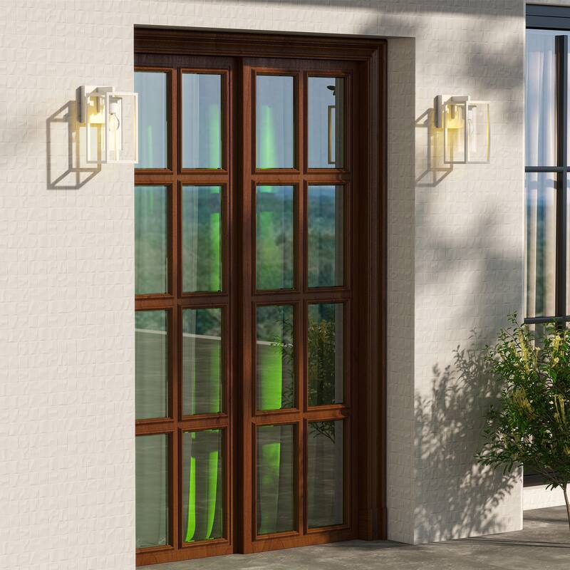 2 Pack Outdoor Wall Lights, Outdoor Wall Lantern with Glass Shade