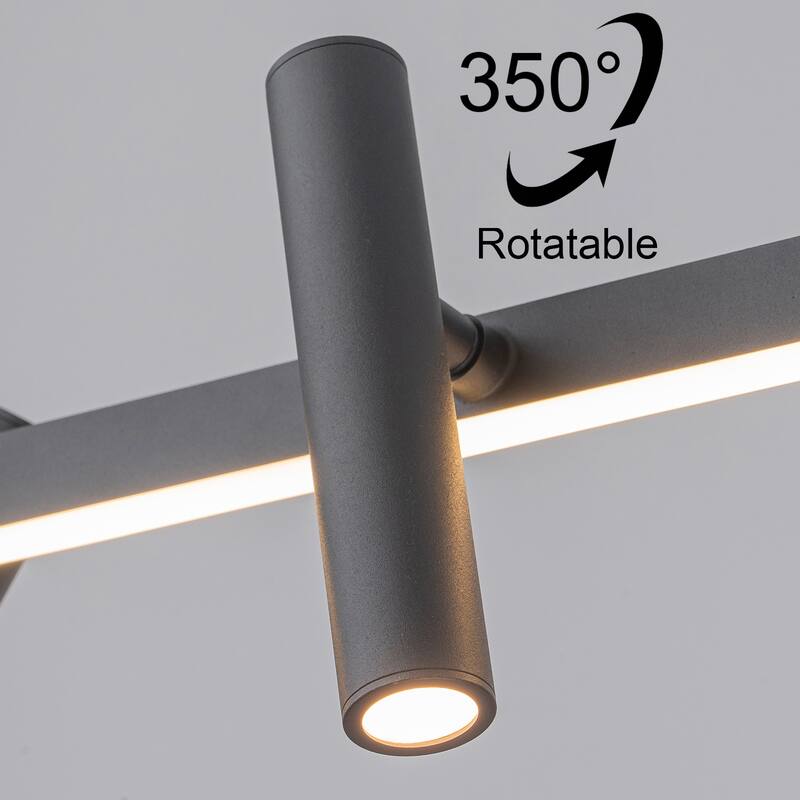 6 Light Modern Industrial LED Track Lighting Kit Industrial Adjustable Linear Spotlights - W47.24"