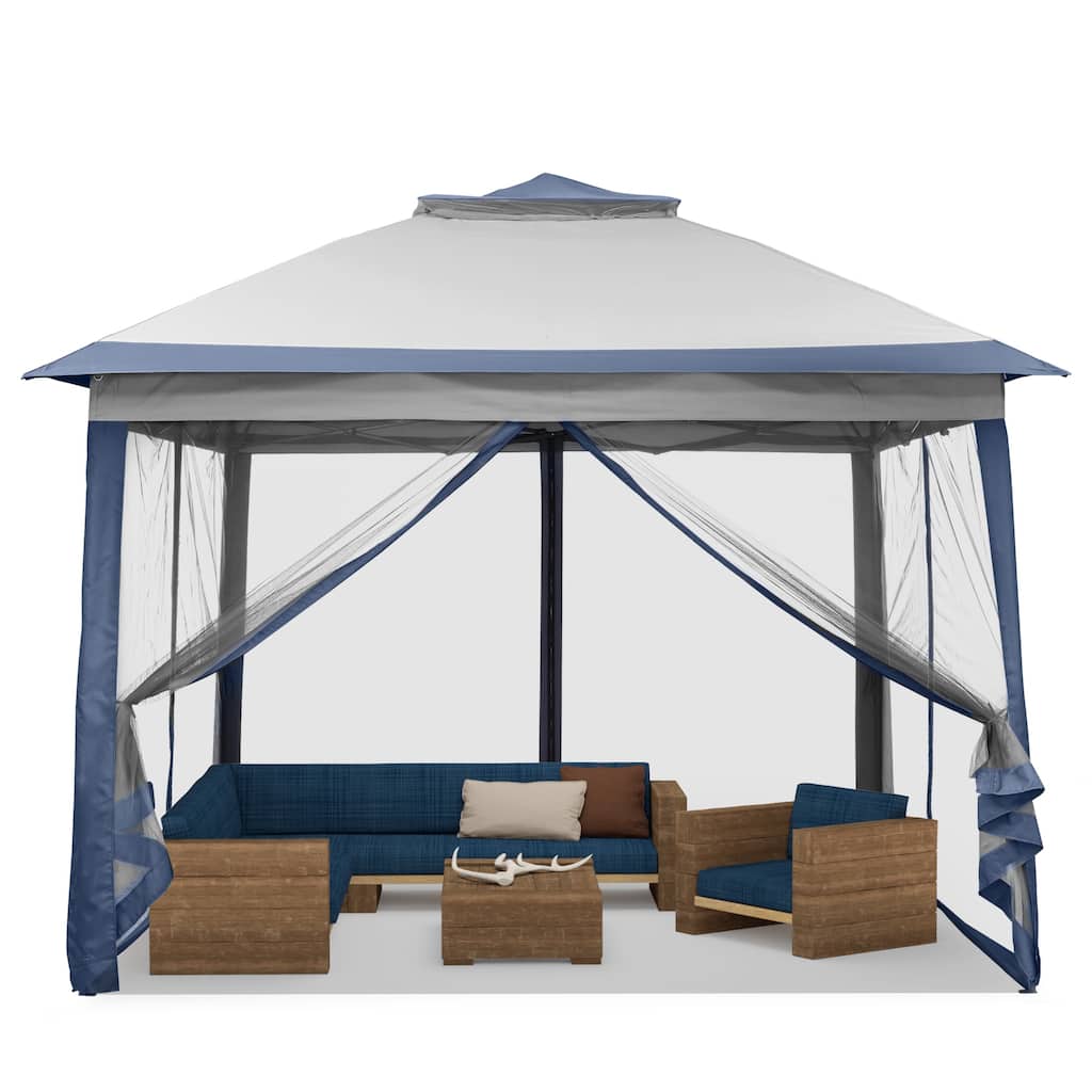 Ainfox 11x11ft Gazebo Outdoor Pop up Canopy with Mosquito Net and Carry Bag