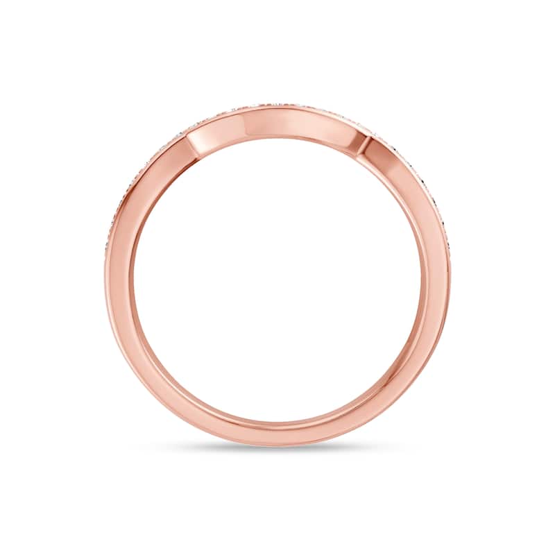 1/6ct TDW Diamond Contour Wedding Band in 10K Gold for Women