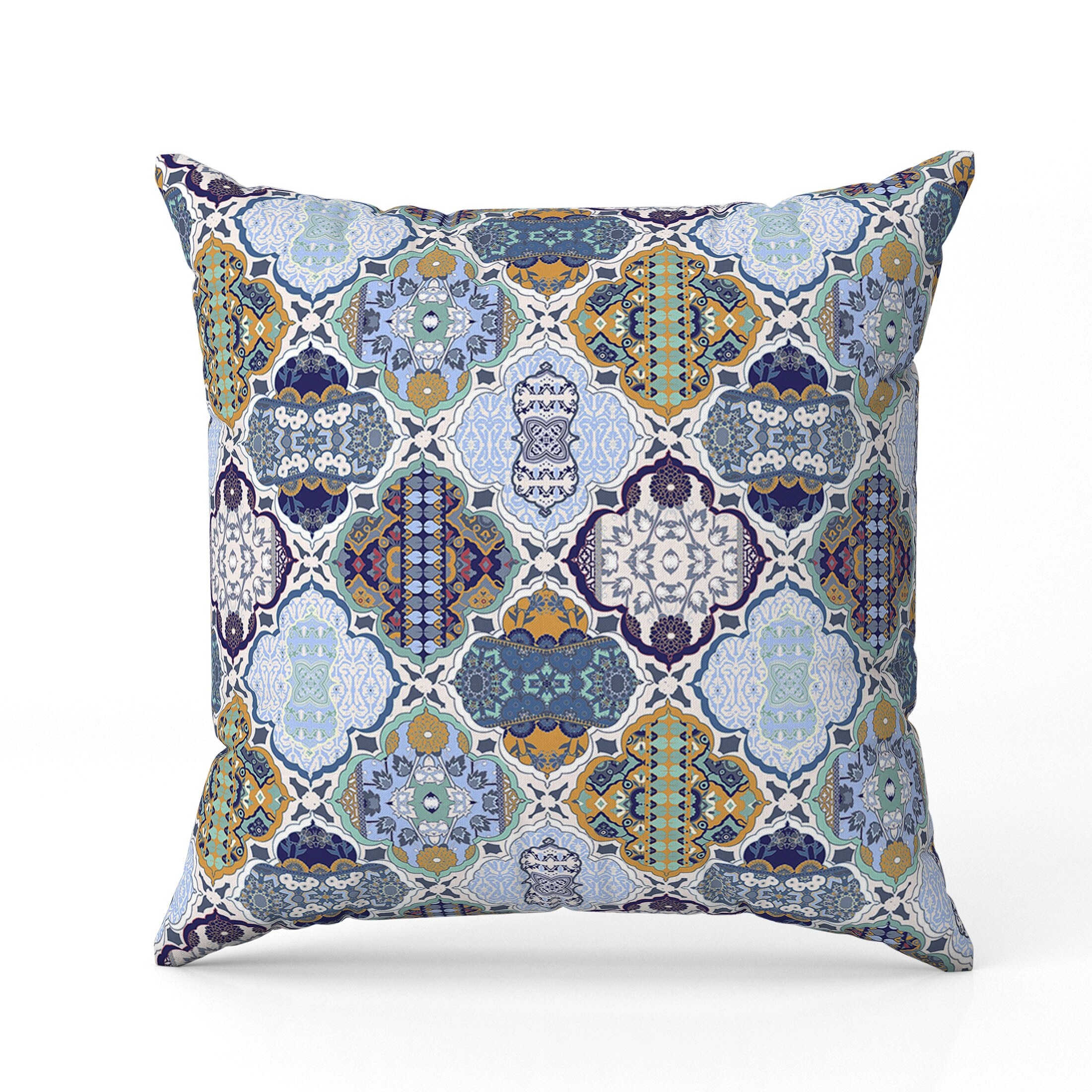 Flower Diamonds Throw Pillow26x26 Faux Suede