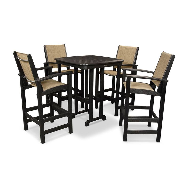 POLYWOOD Coastal 5-piece Outdoor Bar Set - 5-Piece Sets