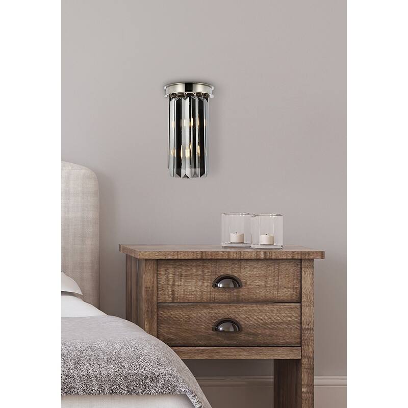 Royce Edge 2 light Polished nickel Wall Sconce