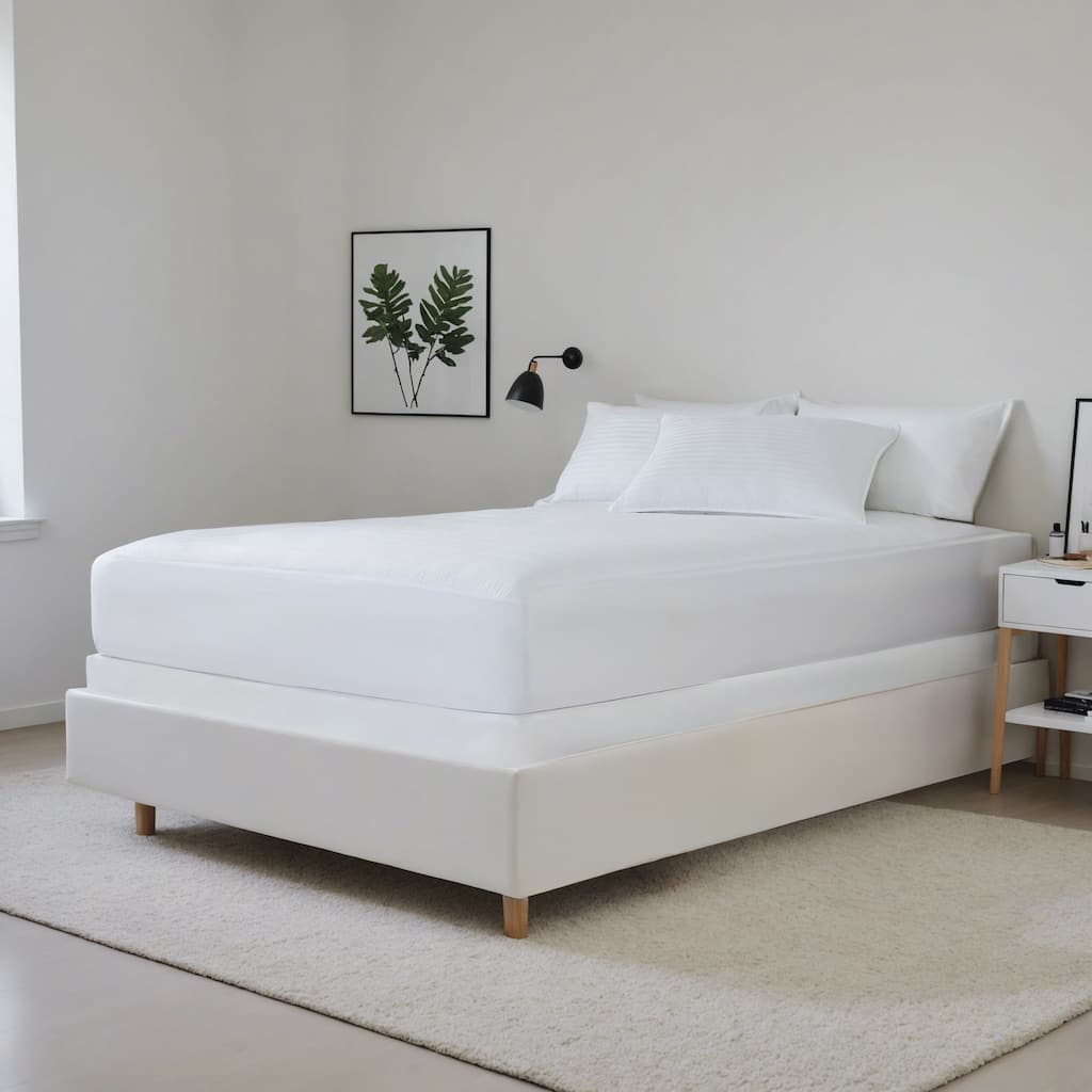 Padded Mattress Protector Encasement - White