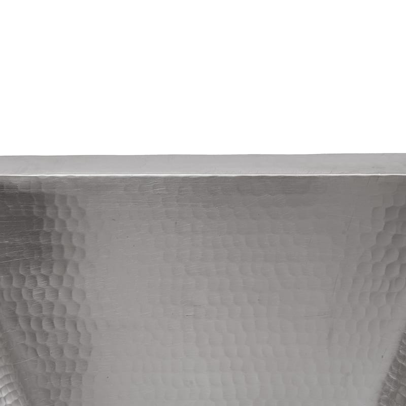 15-in Square Under Counter Hammered Copper Bathroom Sink in Nickel (LSQ15EN)