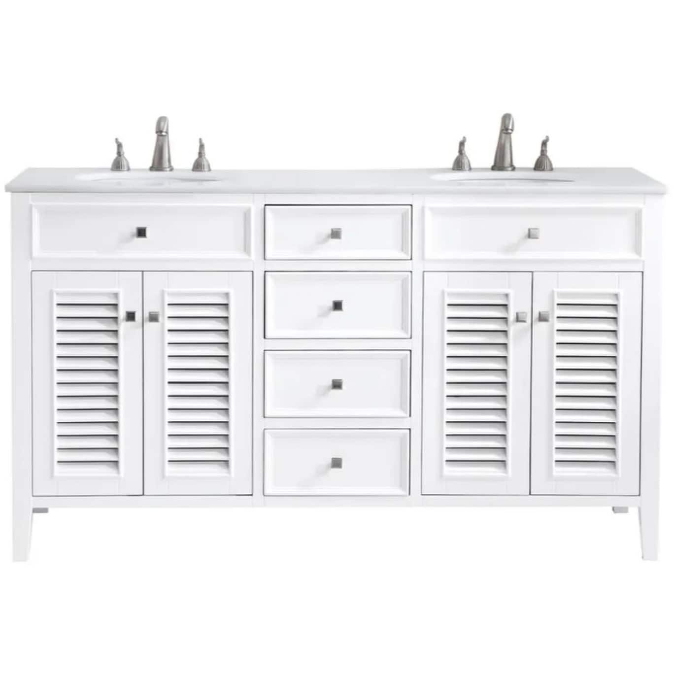 Elegant Lighting VF-1042-VW Cape Cod 60" Free Standing Double Basin