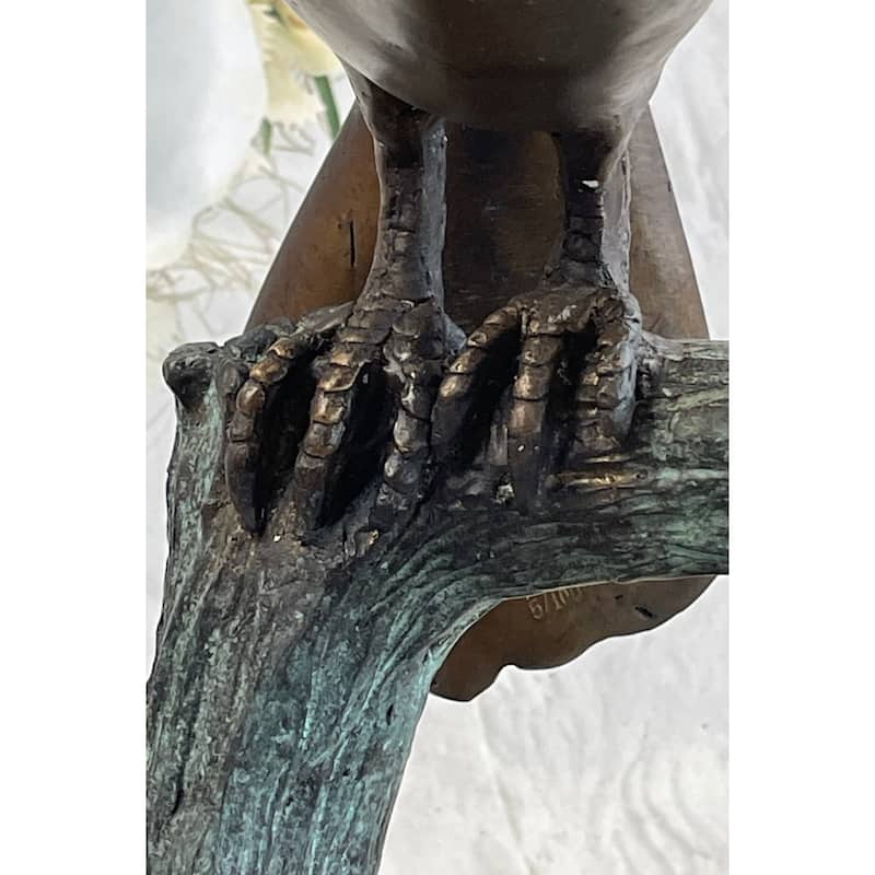African Hornbill Coastal Bird 100 Percent Solid Bronze Sculpture Figurine Figure Statue