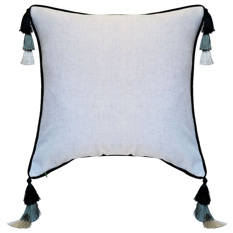 Edie At Home Velvet Reversible Tassel Decorative Pillow 18.5x18.5